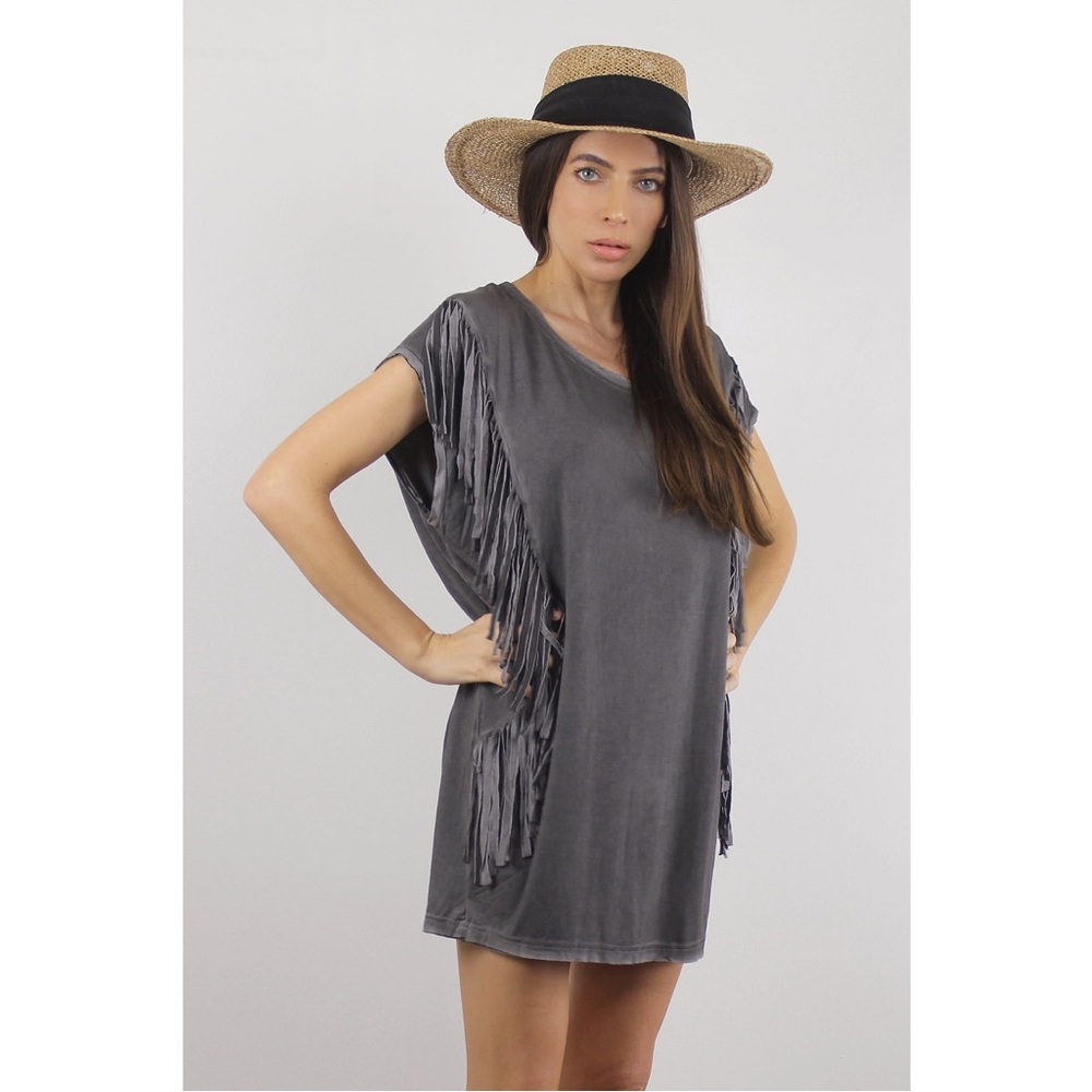 Oversized fringe tee shirt